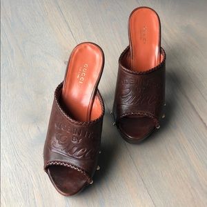Authentic Vintage Gucci brown sandals